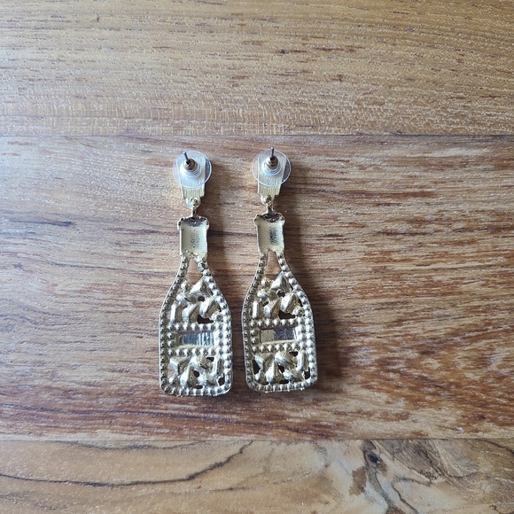 Champagne Bottle "Bride" Earrings - Picture 5 of 5